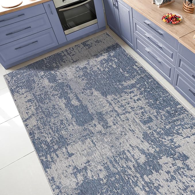 Keen Home Design Terrace Outdoor Area Rug - 6x9 Washable Indoor/Outdoor Rug for Patio, Kitchen, Balcony, Beach, Garden, Deck and Porch, Size: 6'x8'10"