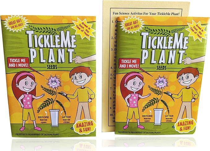 TickleMe Plant Seeds Pack (2) – Fun Party Favor, Leaves Fold When Touched! Easy to Grow Indoors, Can Flower, Includes 10 Activities, Reopens in Minutes – Perfect for Valentine's Day!
