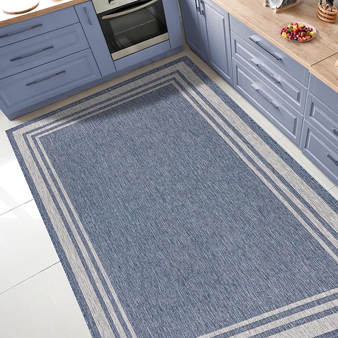 Keen Home Design Terrace Outdoor Area Rug - 8x10 Washable Indoor/Outdoor Rug for Patio, Kitchen, Balcony, Beach, Garden, Deck and Porch, Size: 7'7"x10'