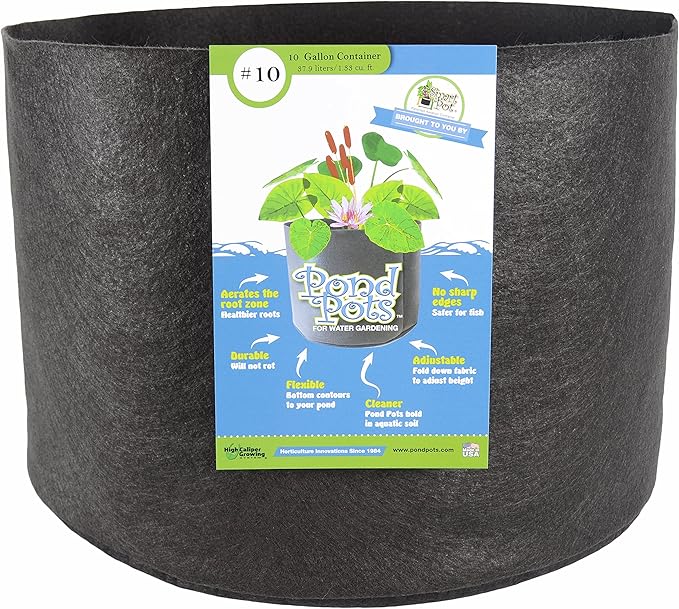 Smart Pot Pond Flexible Aquatic Plant Container for Water Gardening, 10 Gallon