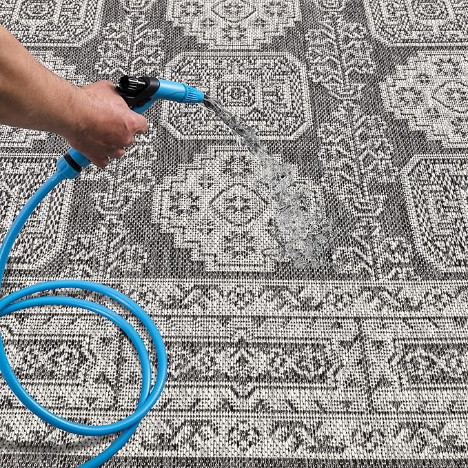 Keen Home Design Terrace Outdoor Area Rug - 8x10 Washable Indoor/Outdoor Rug for Patio, Kitchen, Balcony, Beach, Garden, Deck and Porch, Size: 7'7"x10'