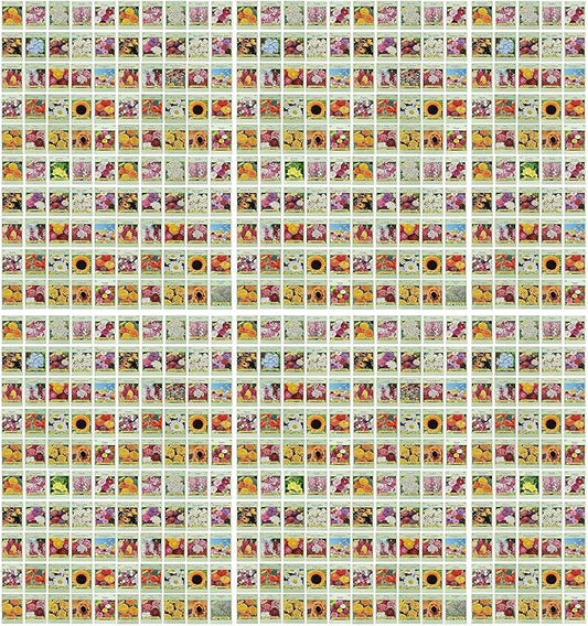 Set of 500 Assorted Flower Seed Packets! Flower Seeds in Bulk - 20+ Varieties Available! (500)