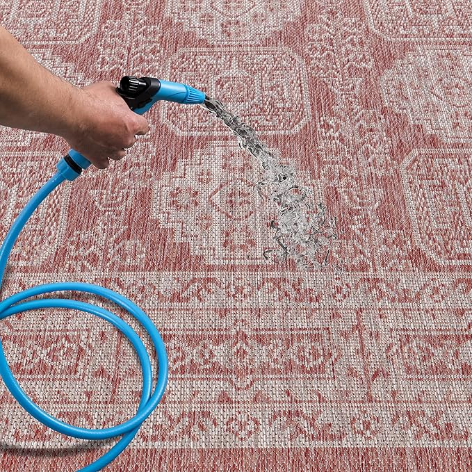 Keen Home Design Terrace Outdoor Area Rug - 10x14 Washable Indoor/Outdoor Rug for Patio, Kitchen, Balcony, Beach, Garden, Deck and Porch, Size: 10'x14'