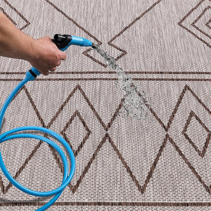 Keen Home Design Terrace Outdoor Area Rug - 9x12 Washable Indoor/Outdoor Rug for Patio, Kitchen, Balcony, Beach, Garden, Deck and Porch, Size: 8'10"x12'